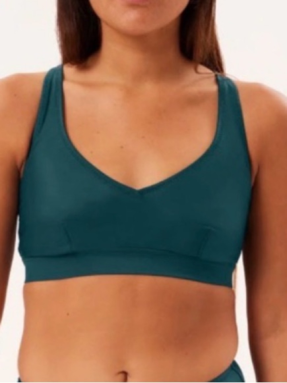 Girlfriend Collective Teal Bikini Top Size S